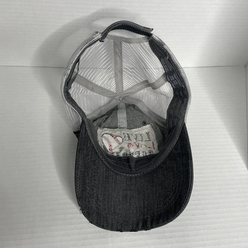 Women's Softball Mom Hat- Ball Cap‎ 'Live Love Softball' Gray/Mesh, Adjustable